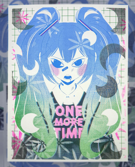 Rolling Girl Riso Print
