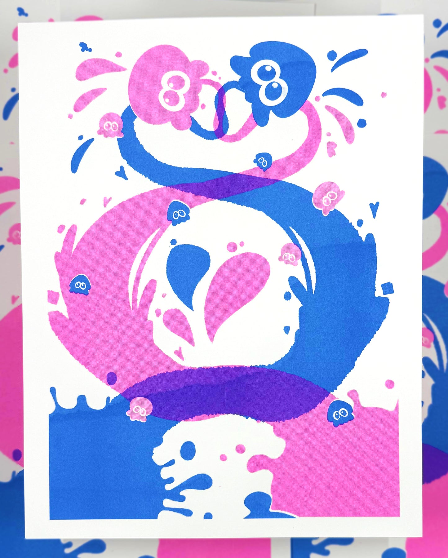 Squid Octo Riso Print