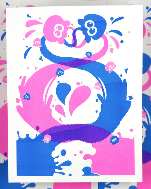 Squid Octo Riso Print