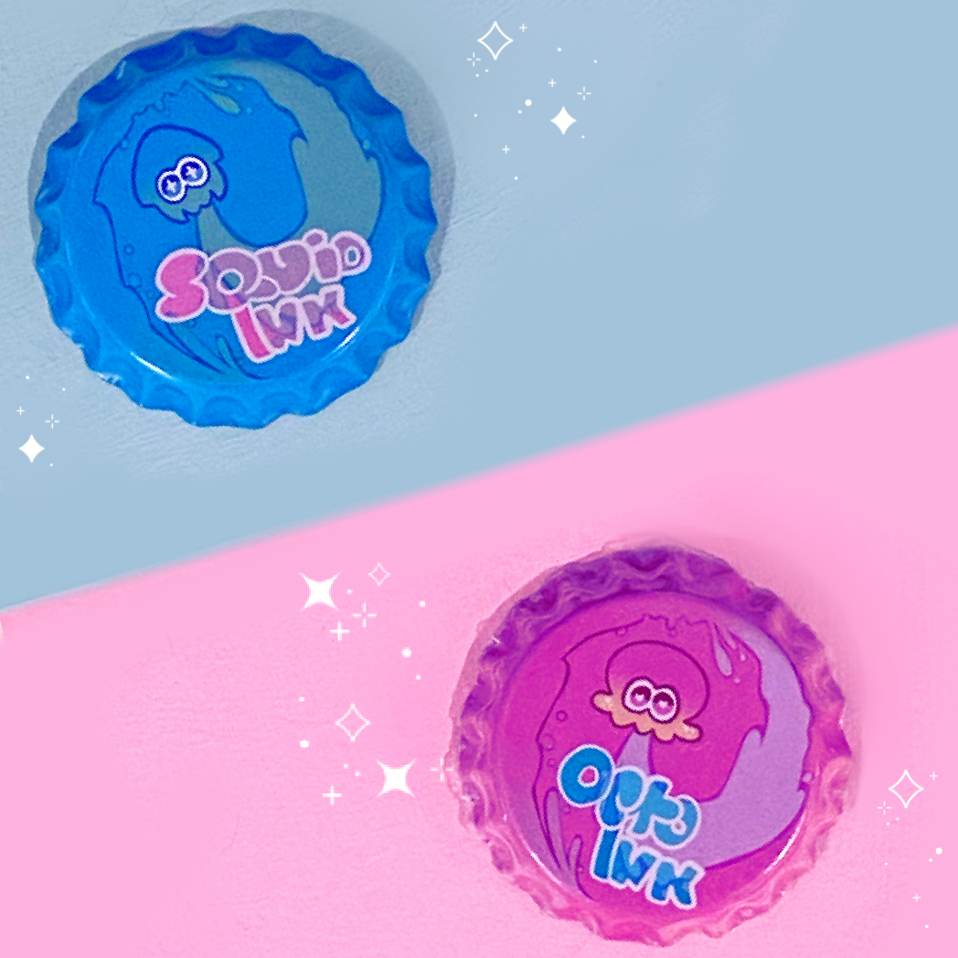 Rainbow Ink Bottle Cap Pin