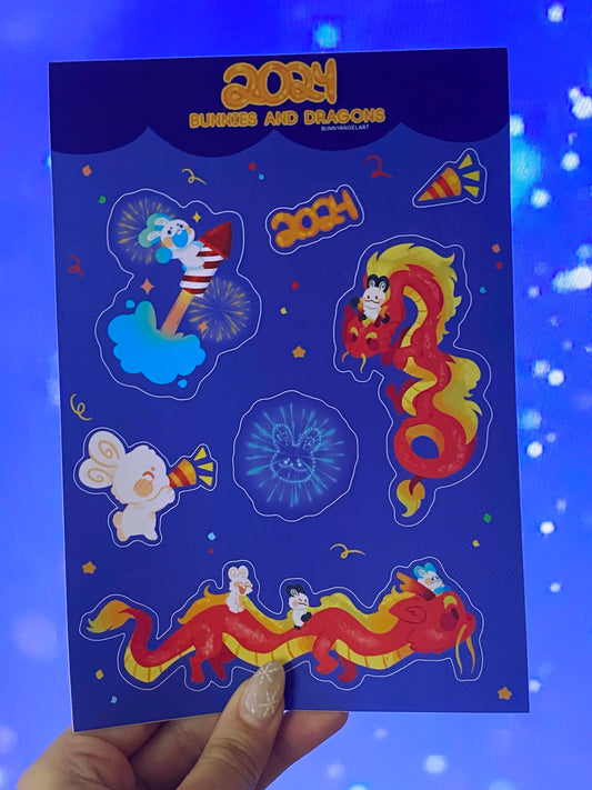 Bunnies & Dragons Sticker Sheet