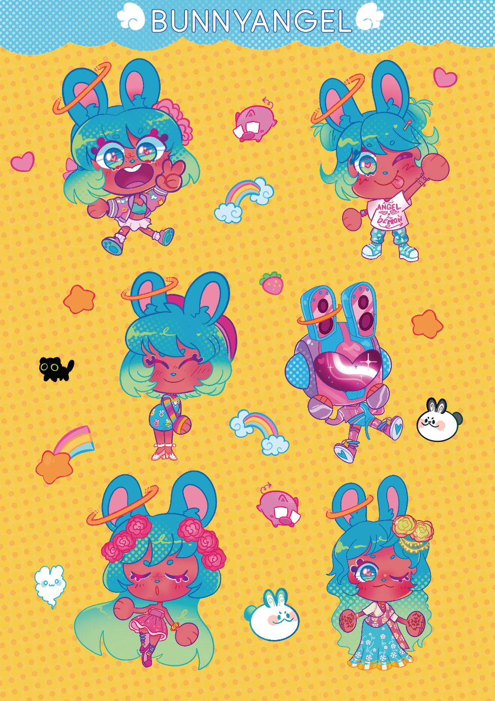 Bunny Angel Sticker Sheet