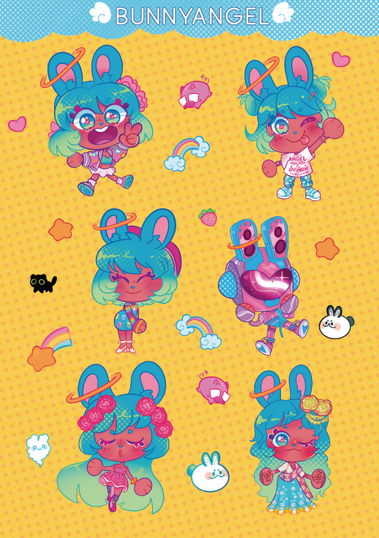 Bunny Angel Sticker Sheet