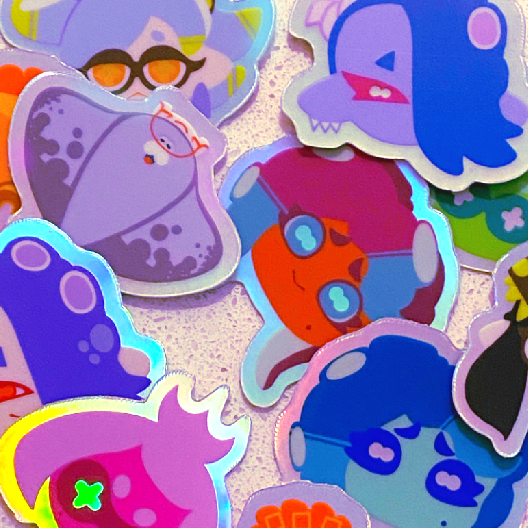 Cephalopod Holo Stickers