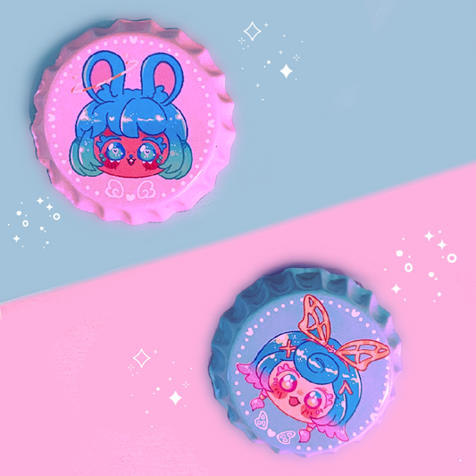 ˚ʚ Vtubers Bottle Cap Pin  ɞ˚