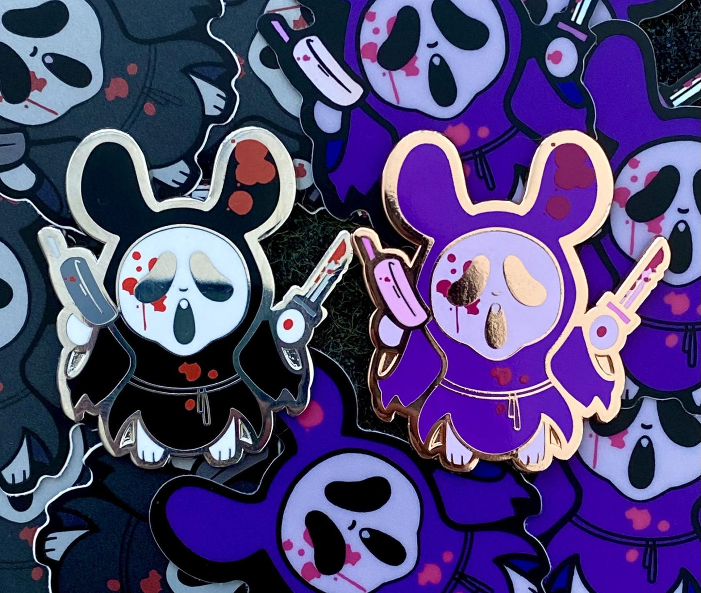 Scream Bunny Pins